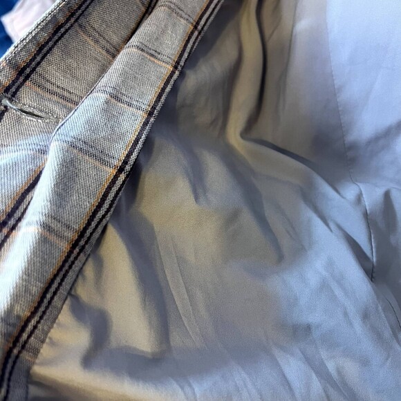 Frank and Oak Purple Plaid Single Breasted Blazer Jacket Linen Blend Size XS - Picture 8 of 12